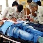 हादसे में घायल हुए यात्री।