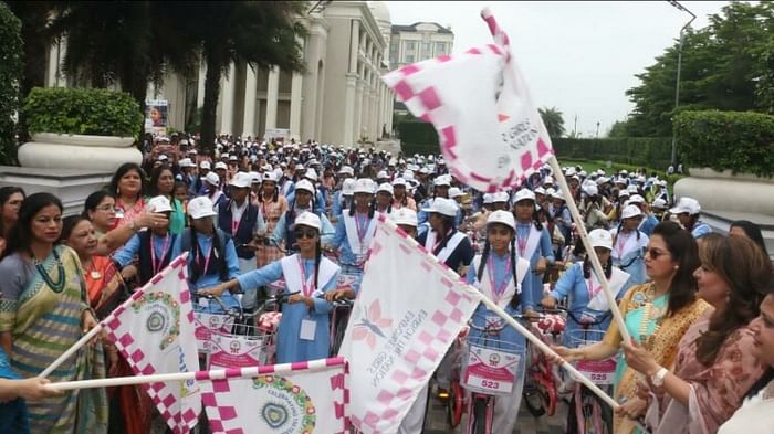 One thousand needy girl students were given cycles inner wheel club