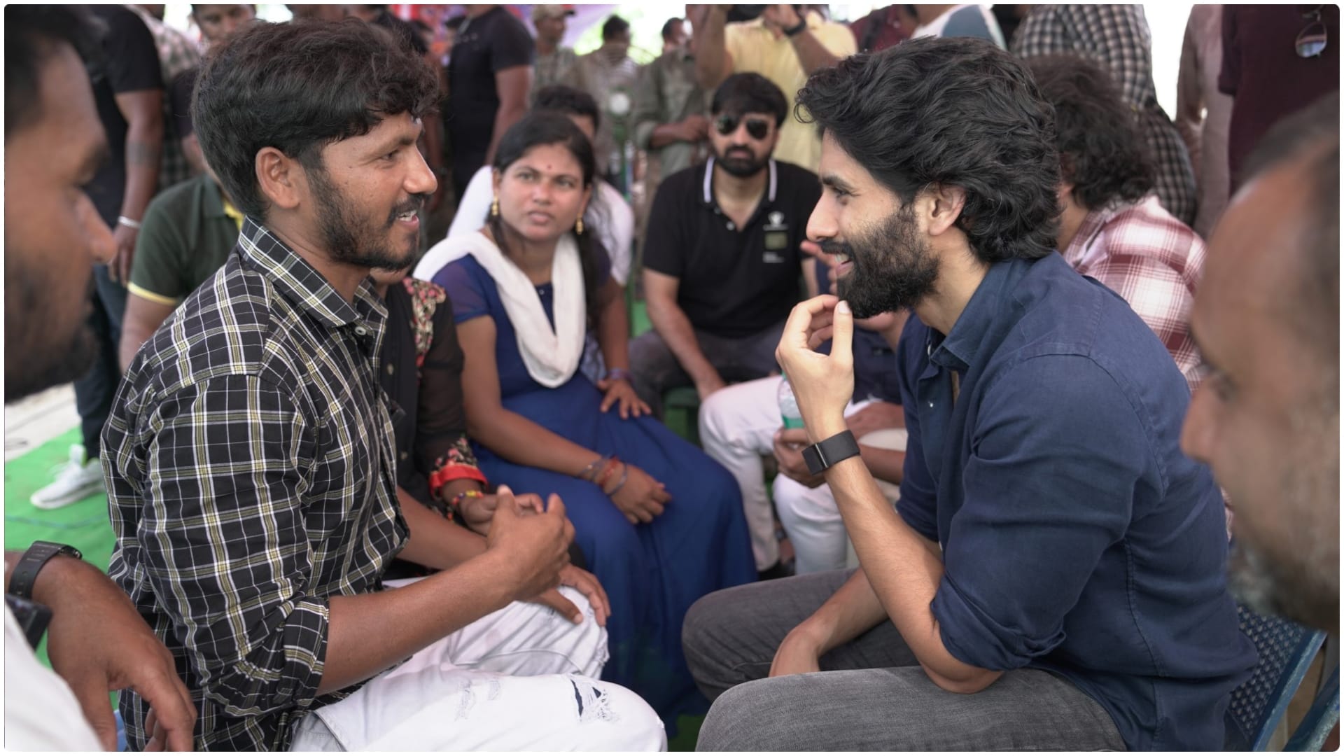 Naga Chaitanya met with fishermen families in a village of srikakulam during nc23 film shooting