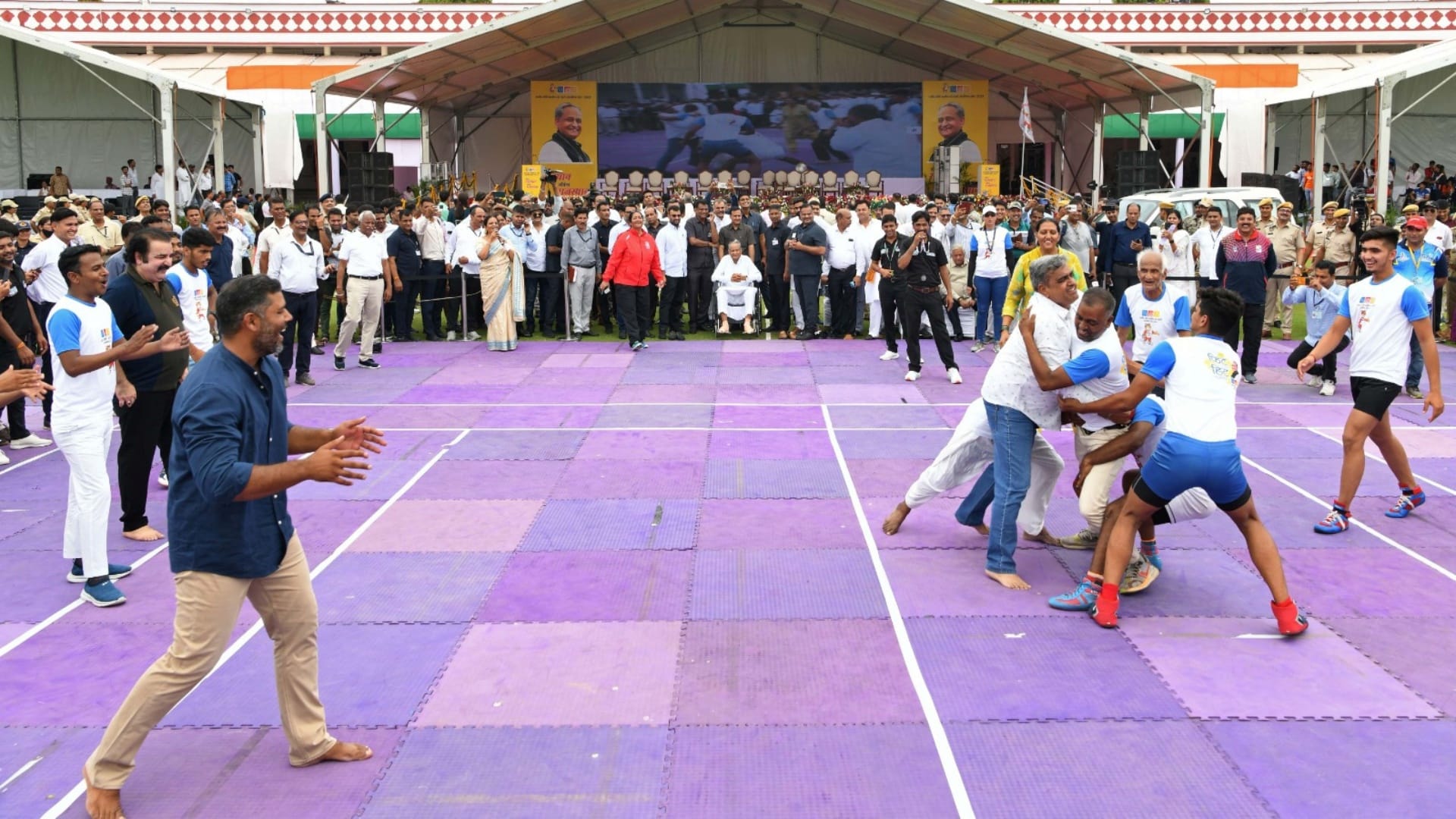 Rajasthan State level Rajiv Gandhi Rural and Urban Olympic Games inaugurated at SMS Stadium see photos