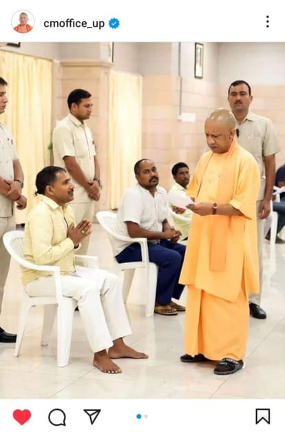resolved to remain barefoot till the construction of Ram temple, took the resolution after seeing in the tent