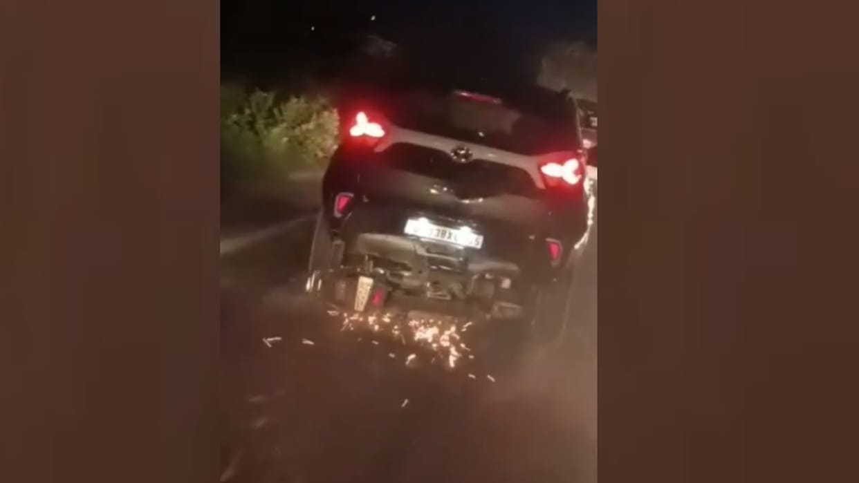 A SUV hits the bike and fragged it about 10 KM in Raebareli.