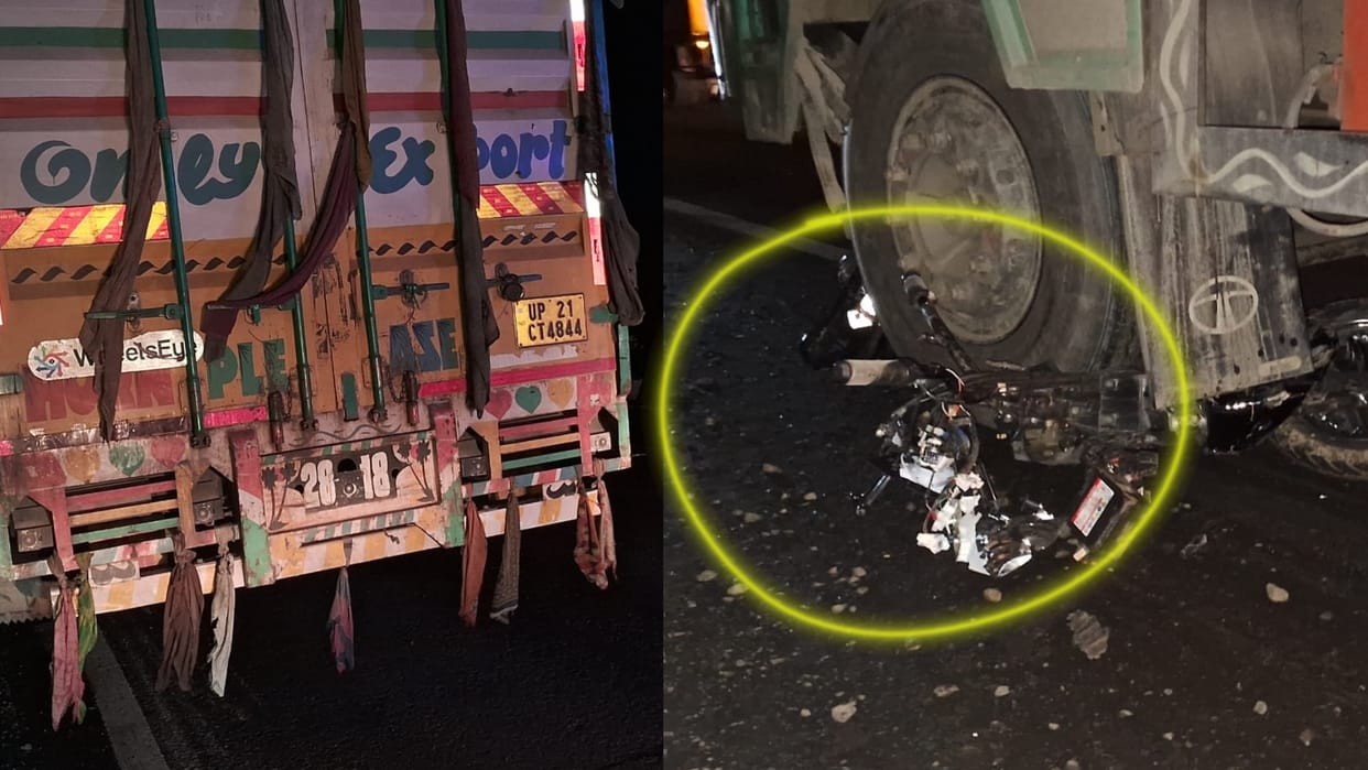 Sagar News: Scooty-riding youth collided with a container, both died on the spot in a painful road accident