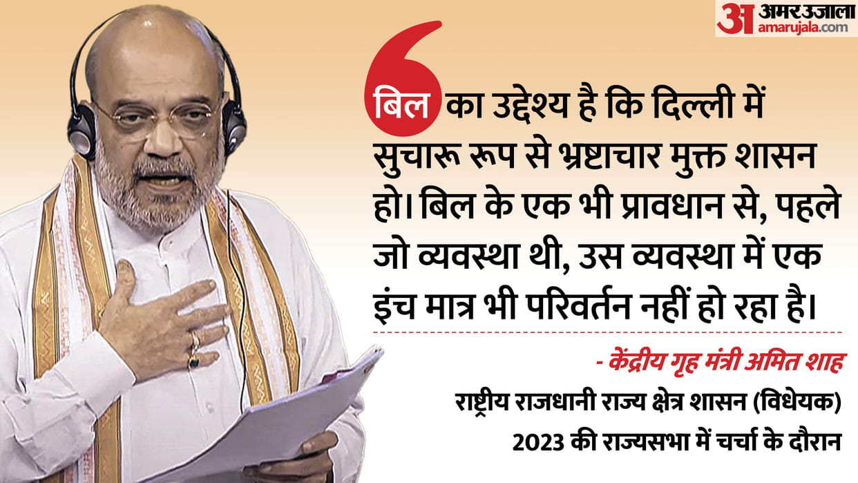 Amit Shah speaks on Delhi Services Bill in Rajya Sabha Said aim is to make corruption-free administration