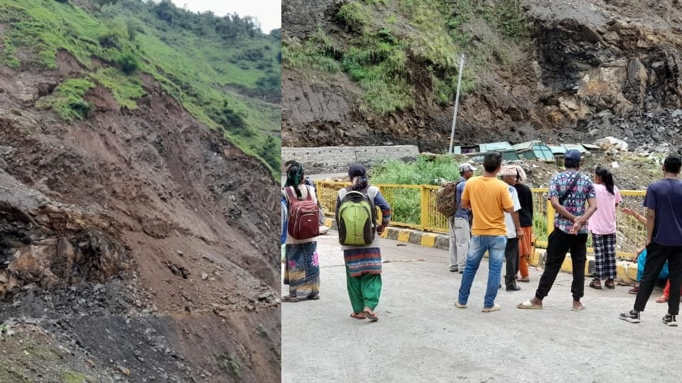 Pithoragarh  News Heavy Landslide on Tanakpur Tawaghat Highway road closed