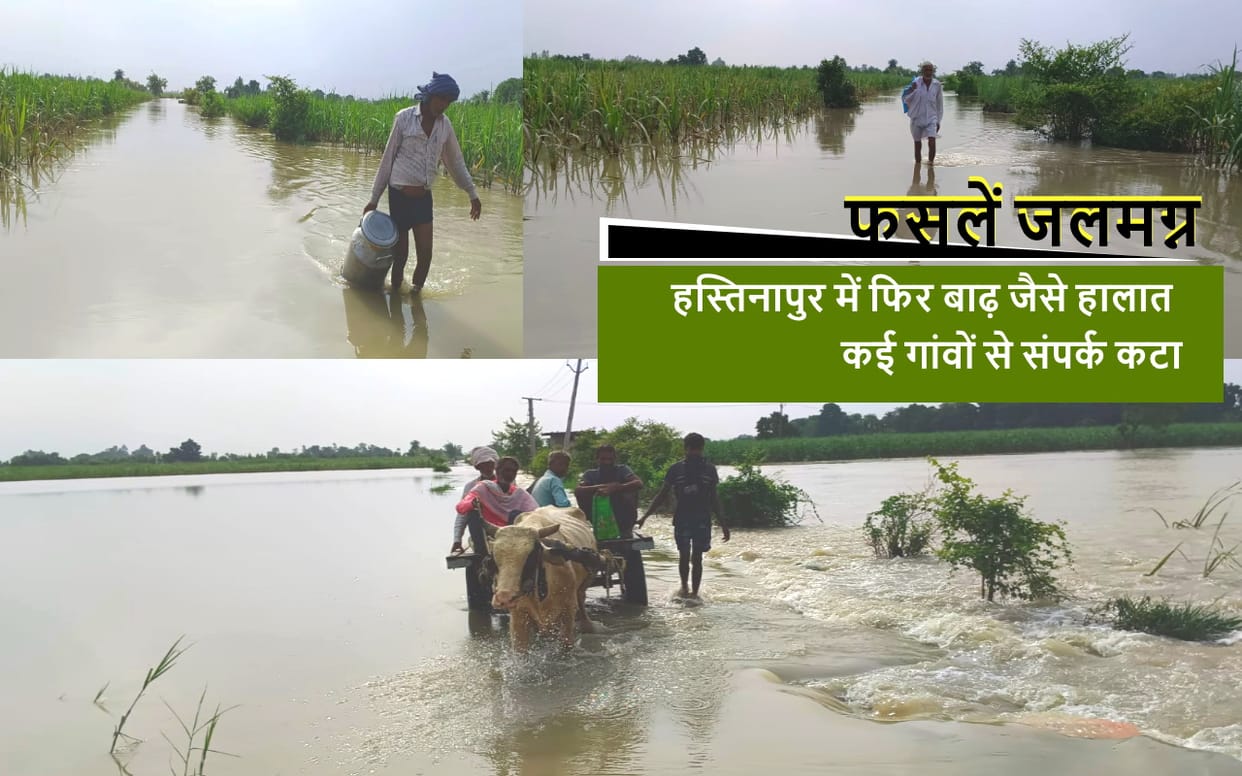 Flood In Hastinapur : many villages submerged, many in no contact Zone