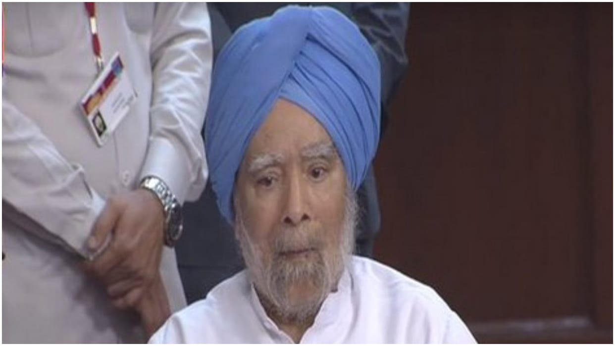 Former PM Manmohan Singh attends Rajya Sabha during discussion on Delhi Services Bill