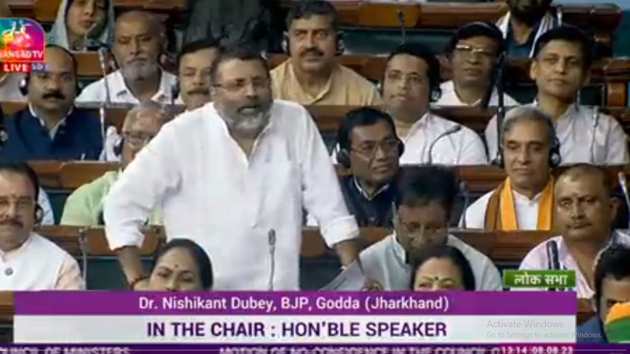 parliament session nishikant dubey speech no confidence motion target opposition india