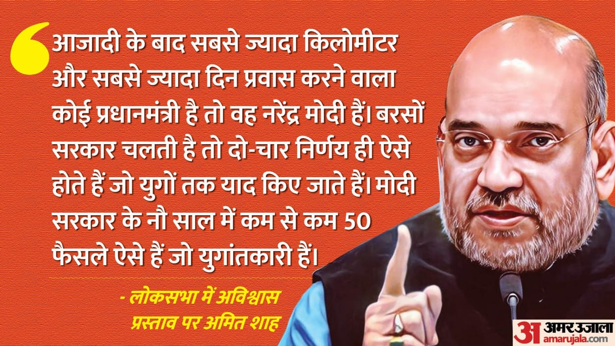 Amit Shah Hails Narendra Modi Slams Rahul Gandhi Said he is first PM to work for 17 hours daily without leave