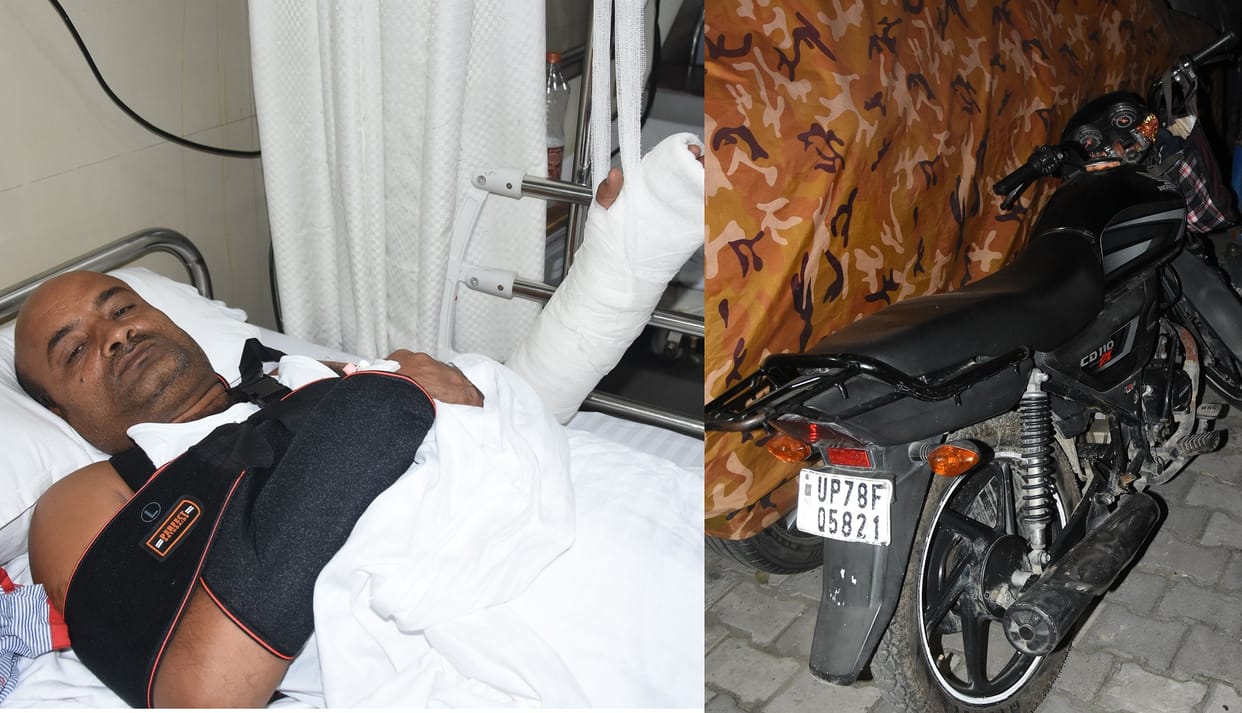 Bike ran away to avoid checking, head constable's arm and hip broken, accused youth arrested