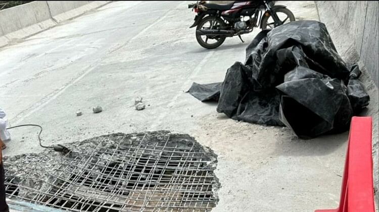 Part of the newly constructed bridge in Rewari collapsed