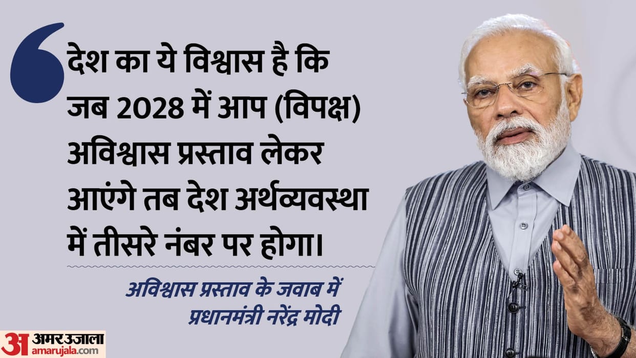 PM Modi prediction on no confidence motion in 2028 parliament news update