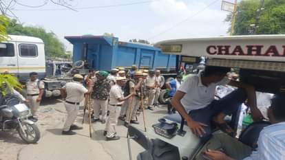 हिसार में किसानों का प्रदर्शन