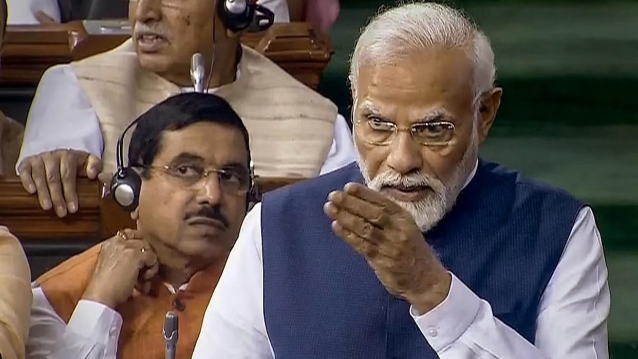 PM Narendra Modi response to the Opposition no-confidence motion against the NDA government