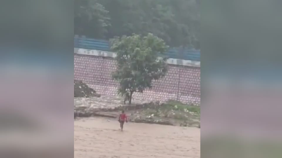 Rishikesh News Boy swept away in River and save himself  started doing sit ups and apologizing Video Viral