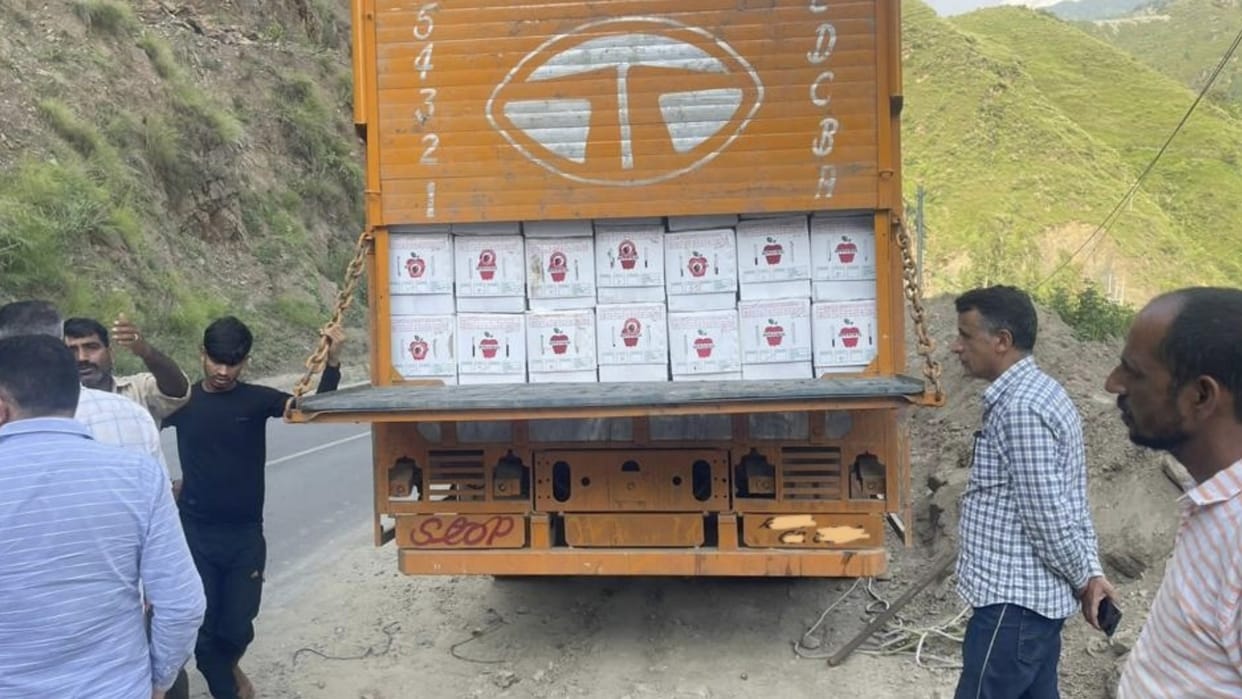 Apple Season in shimla apple business without license outside Parala Mandi