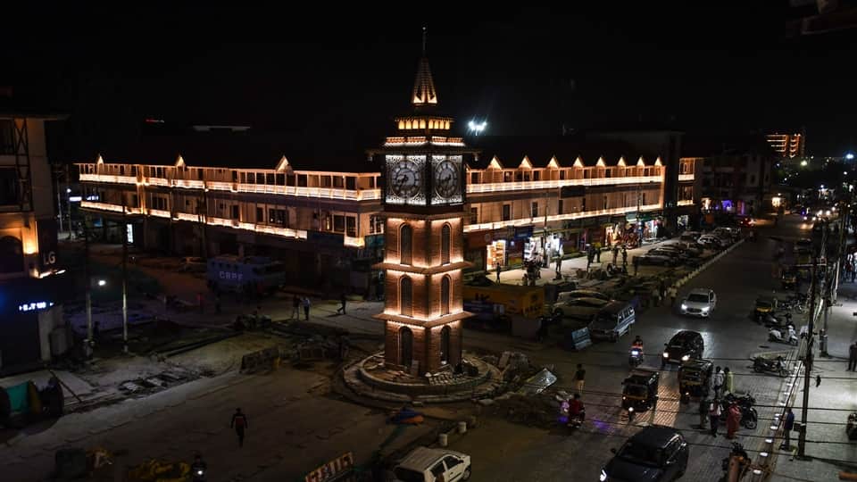 Srinagar Lal Chowk redevelop National flag adorns Clock Tower ahead of Independence Day