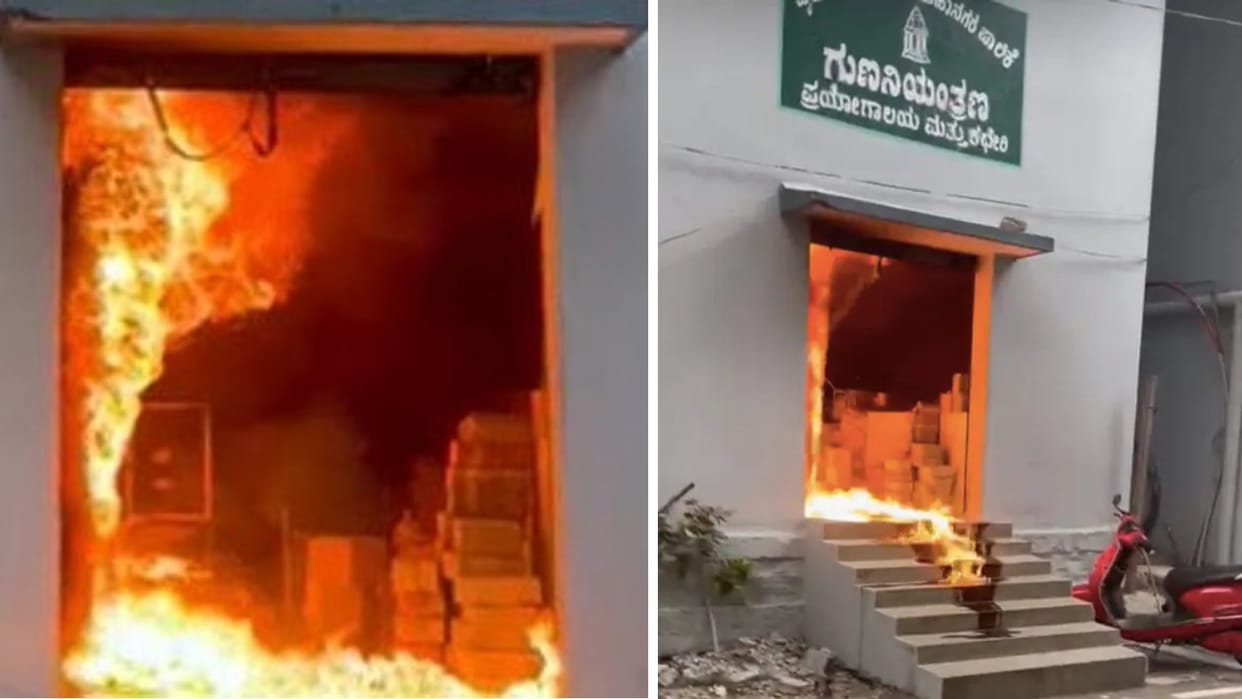 Fire mishap in Bengaluru Corporation office: Two persons detained