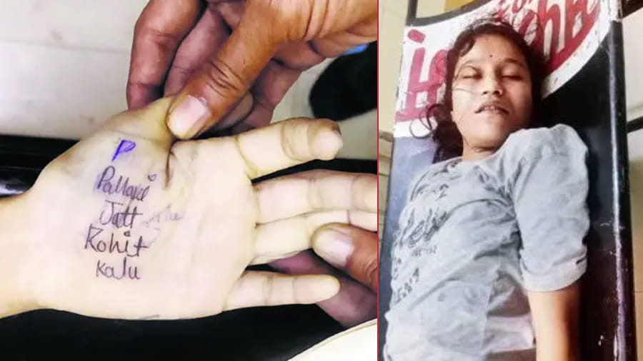 Girl commits suicide by writing three names on her hand