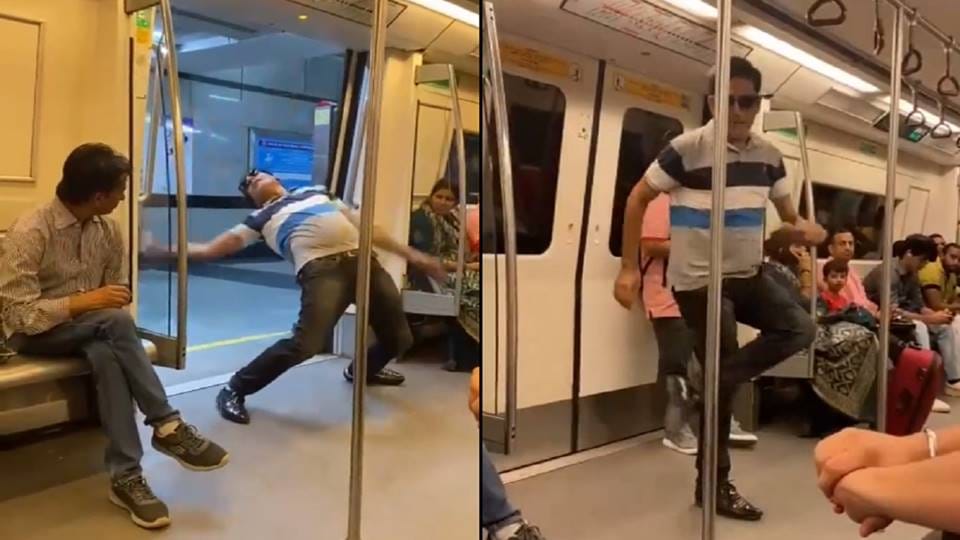 man started doing naagin dance at metro gate