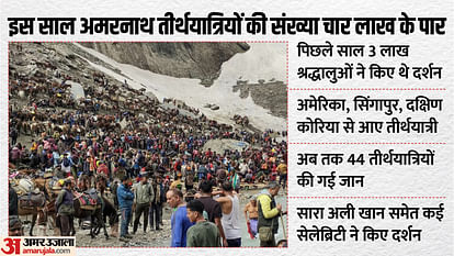 amarnath yatra pilgrims cross record four lakh count from usa south korea security tight jammu kashmir