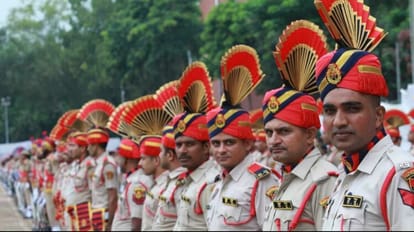Full dress rehearsal for Independence Day at Parade Ground in Chandigarh