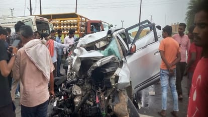 Road Accident: ट्रक ने कार में मारी टक्कर, महिला समेत एक ही परिवार के दो लोगों की मौत और तीन घायल Two killed and three injured in truck and car collision