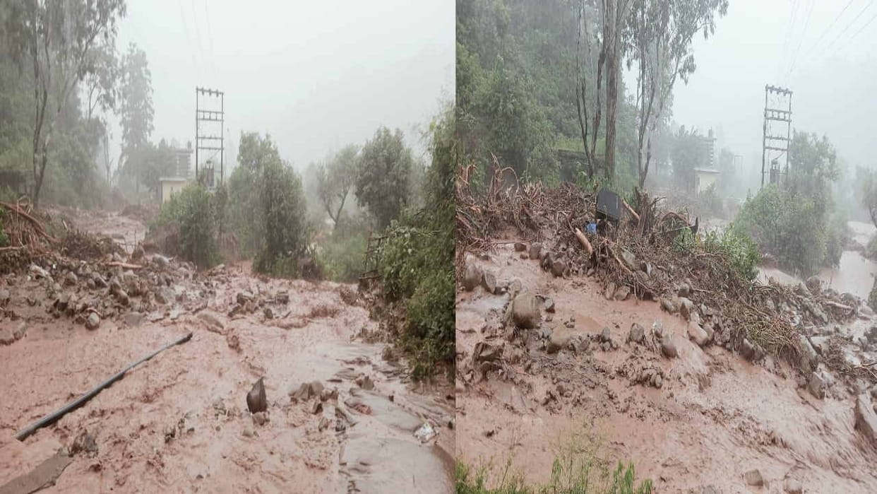 Kandaiwala, three animals and vehicles including cowshed were washed away, 30 bighas of land also damaged