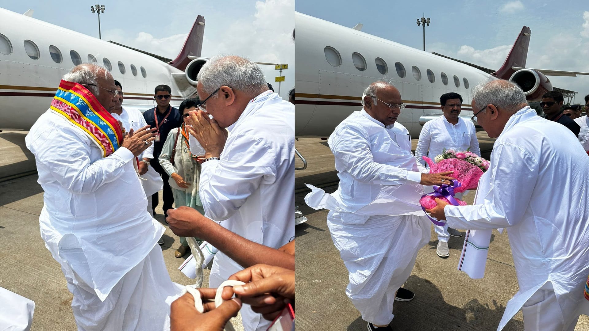 Kharge said- Manipur is burning, PM Modi silent, no one can shake Congress in Chhattisgarh, see photos