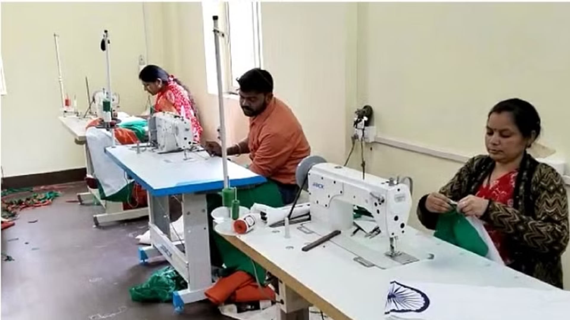 Independence day 2023: The national flag is prepared in Gwalior, Madhya Pradesh.