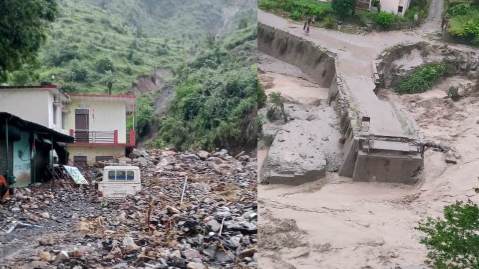 Uttarakhand Weather Update: Cloudburst Chamoli River Flood Landslide, Houses Vehicles Buried Under Debris