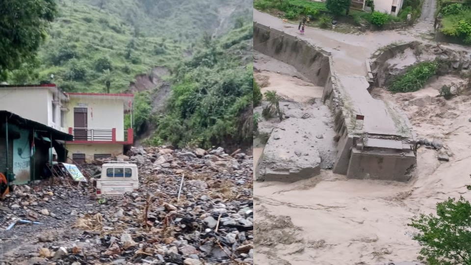 Uttarakhand Weather Update: Cloudburst Chamoli River Flood Landslide, Houses Vehicles Buried Under Debris