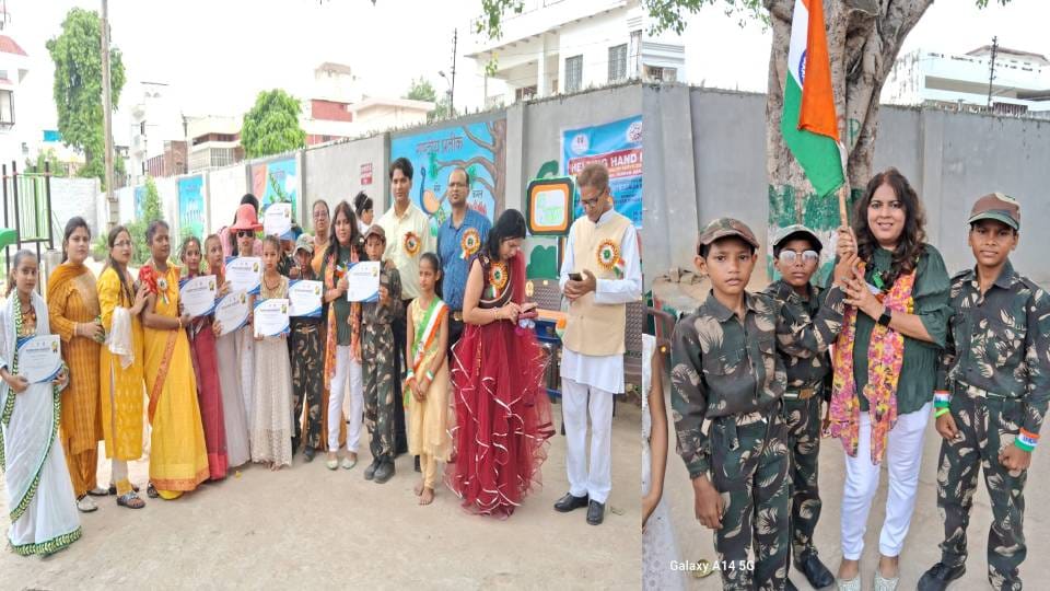 Historical buildings lit up with tricolor on eve of Independence Day in Agra
