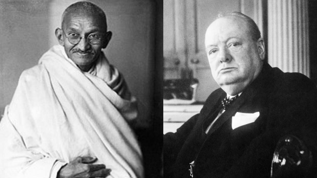 Moral Power of Gandhi and Churchill; victory of behavior in ideological war