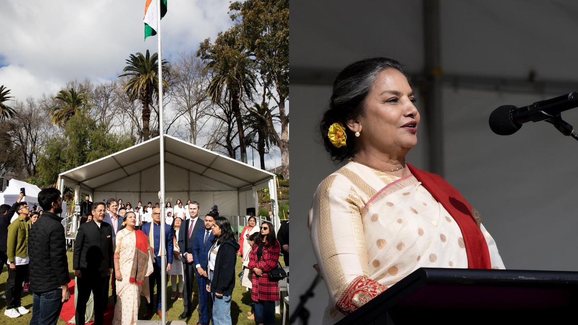 Actress Shabana Azmi Celebrates The Indian Independence Day Hosting The ...