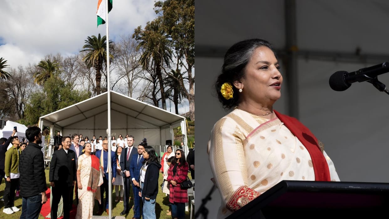Actress Shabana Azmi celebrates the Indian Independence Day Hosting the Tri Color at Melbourne read here