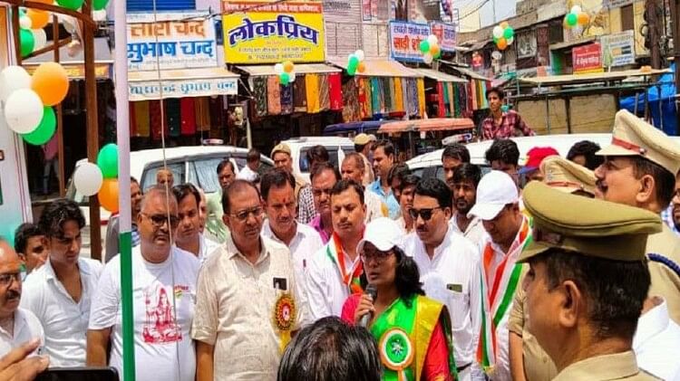 Flag hoisting on Independence Day in Hathras