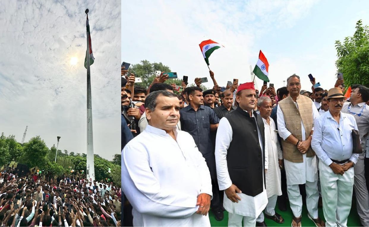 Akhilesh Yadav hoisted 158 feet high tricolor, let incidents like Manipur not happen, we should all take such