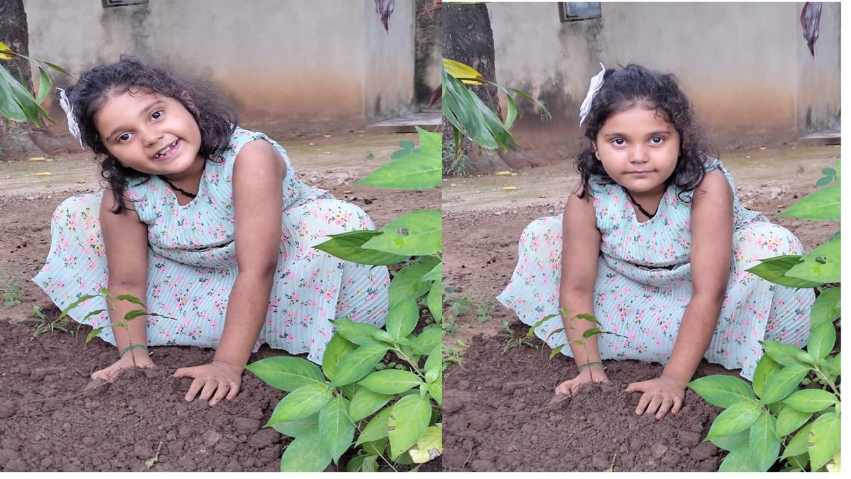 Kota Unique hobby of six year old girl till now plant 638 trees target is to plant 50 thousand trees by 2031