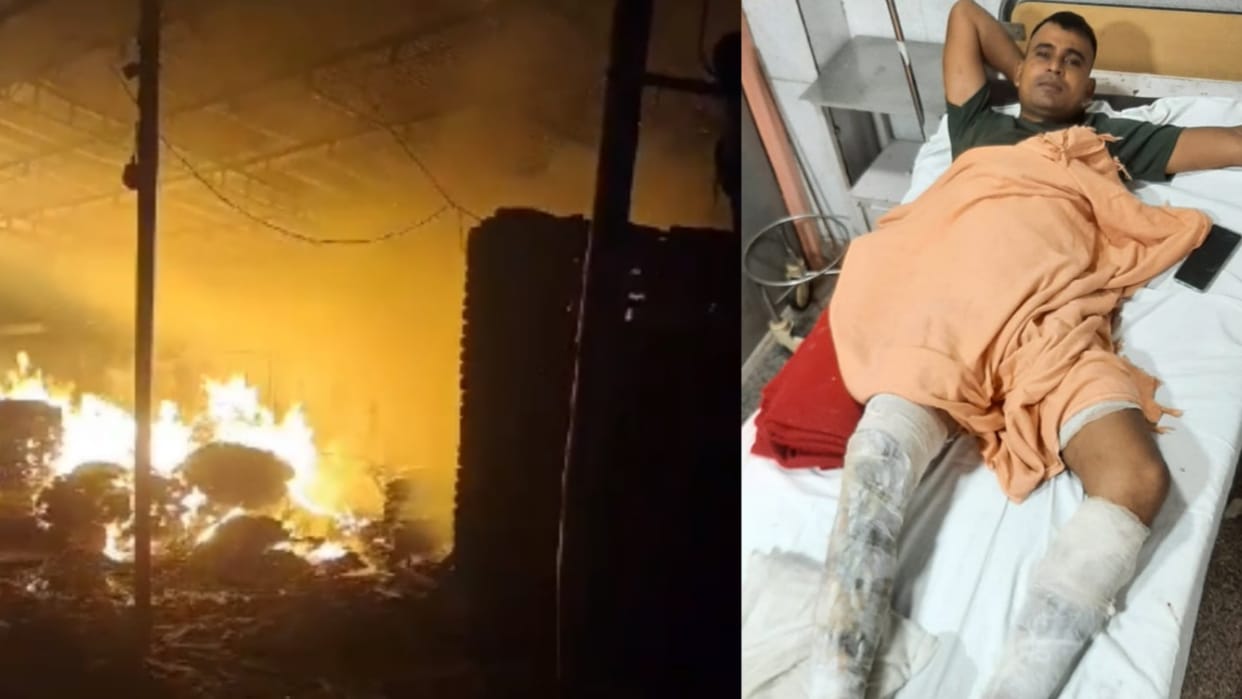 Fire broke out in a plywood factory in Lucknow.