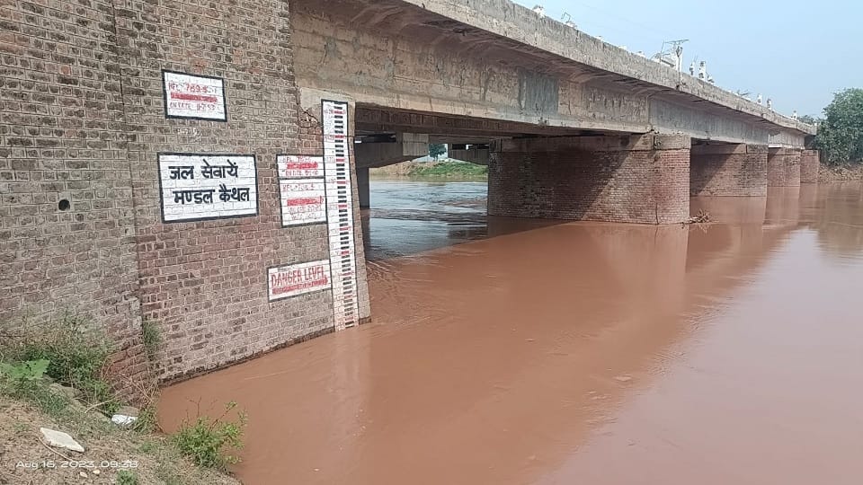Risk of flood in Markanda and Ghaggar in Kaithal increased again After rains on mountains
