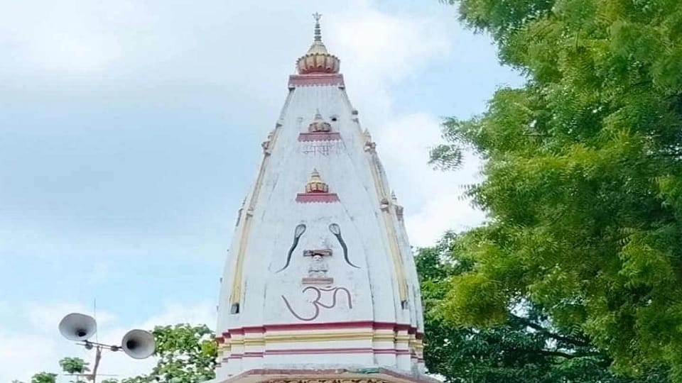 While worshiping Shiva in the temple the young man tried to cut his neck with a cutter