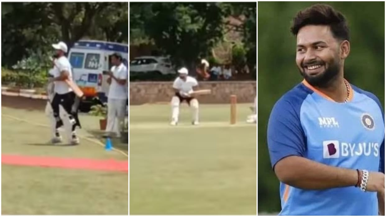 Video watch Rishabh Pant starts batting after recovering from injury car accident