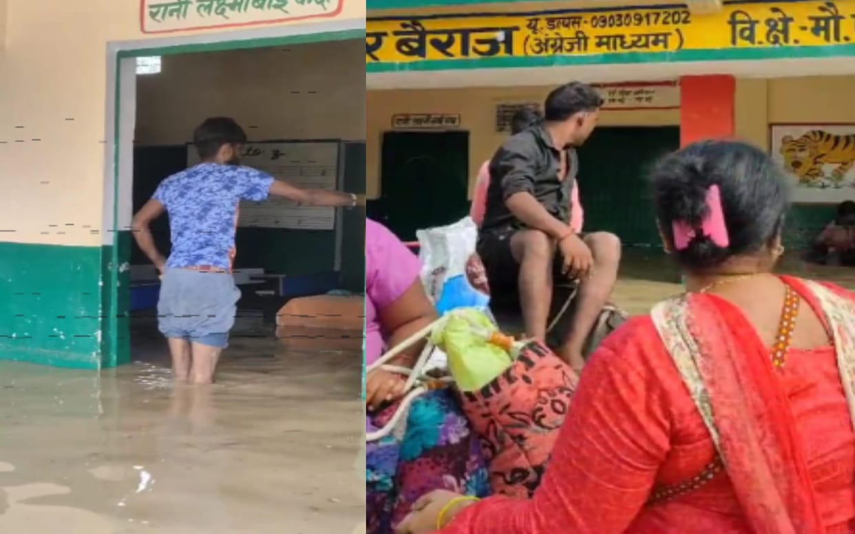 Bijnor: Rain and flood increased difficulty, schools waterlogging, teachers and students on the road