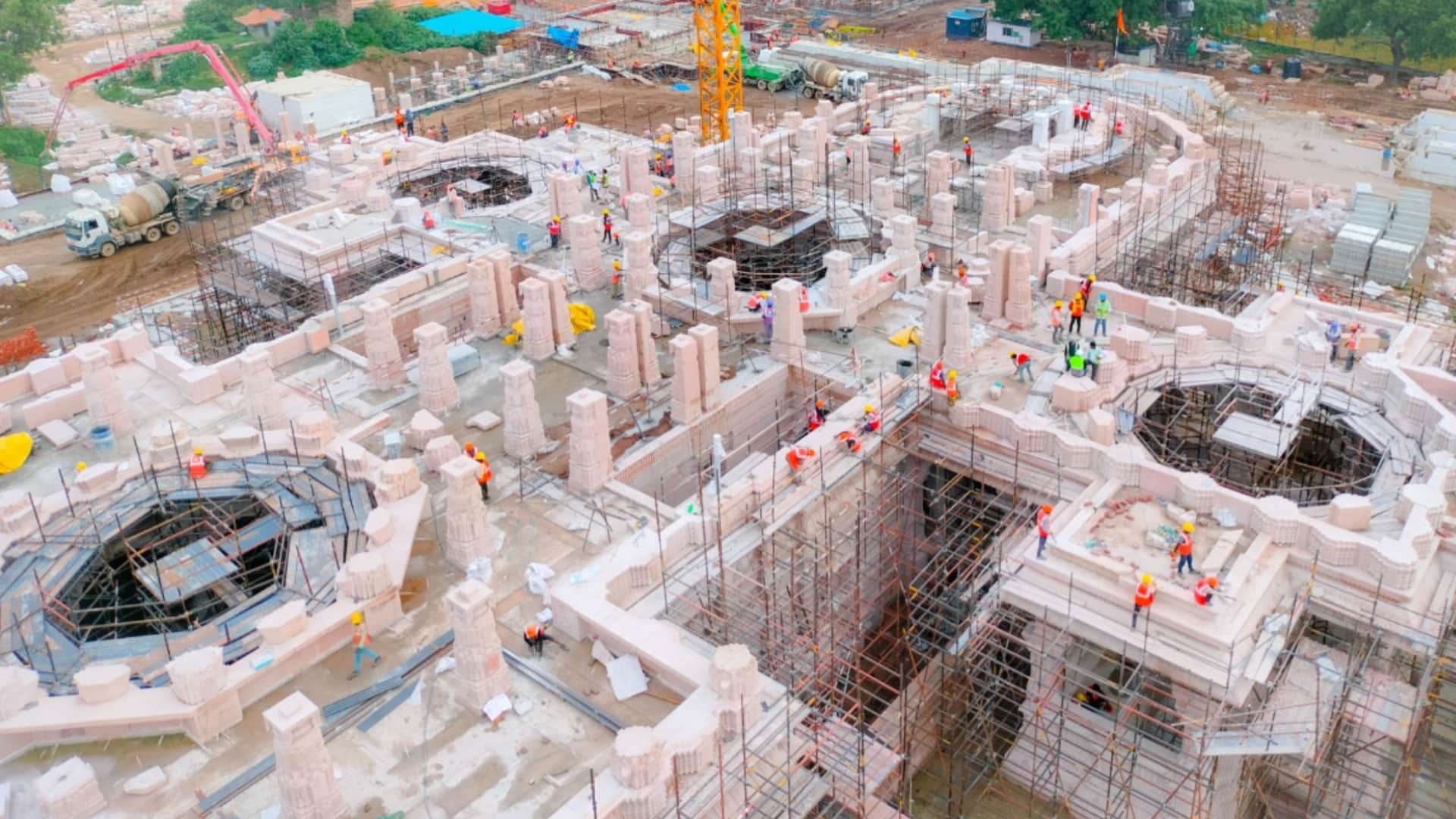 Pics of stairs and doors of Ram temple in AYodhya.