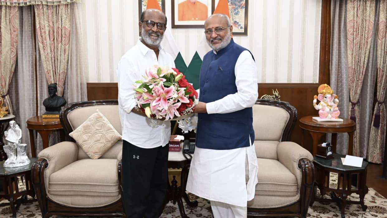 Rajinikanth Jailer actor Visits Ranchi Ashram After Himalaya Trip Meets Jharkhand Governor C P Radhakrishnan