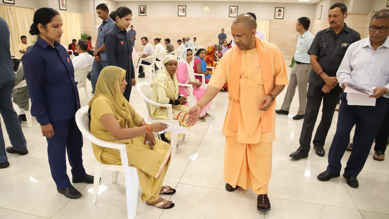 CM Yogi Adityanath meets to people in Janta darshan.