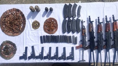 jammu kashmir: Huge Cache Of Arms And Ammuniations Recovered In Machil Sector kupawara