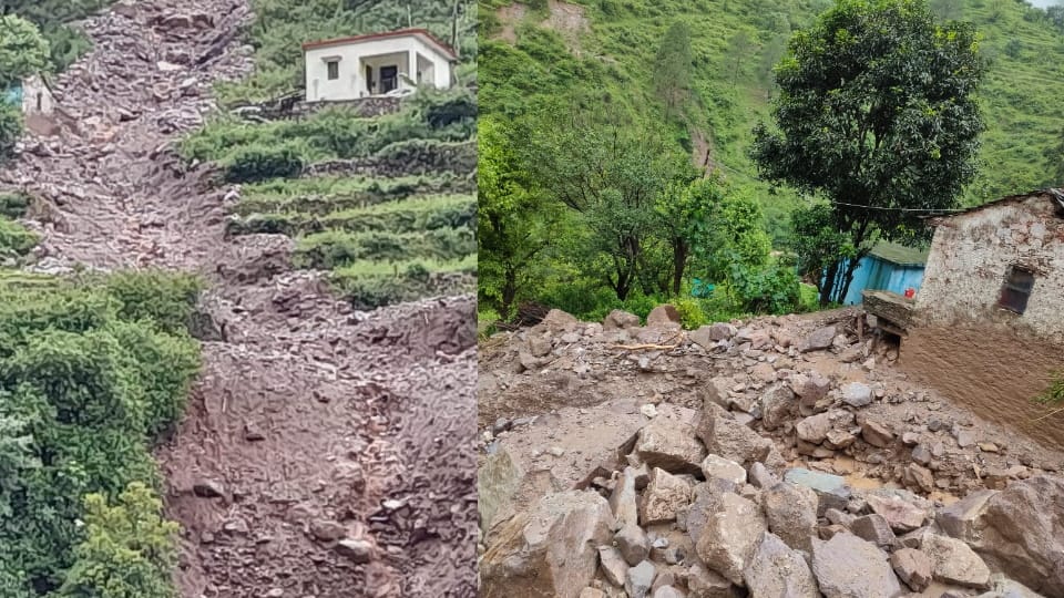 Uttarakhand Weather Disaster after Extreme rainfall in Kotdwar Bulainu village residential building damaged