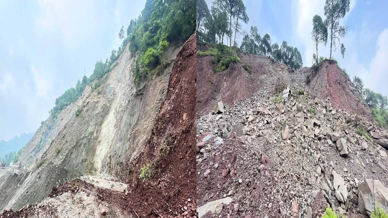 Parwanoo Shimla Fourlane: Instead of 45, 35 meter cutting was allowed, now the mountains are collapsing